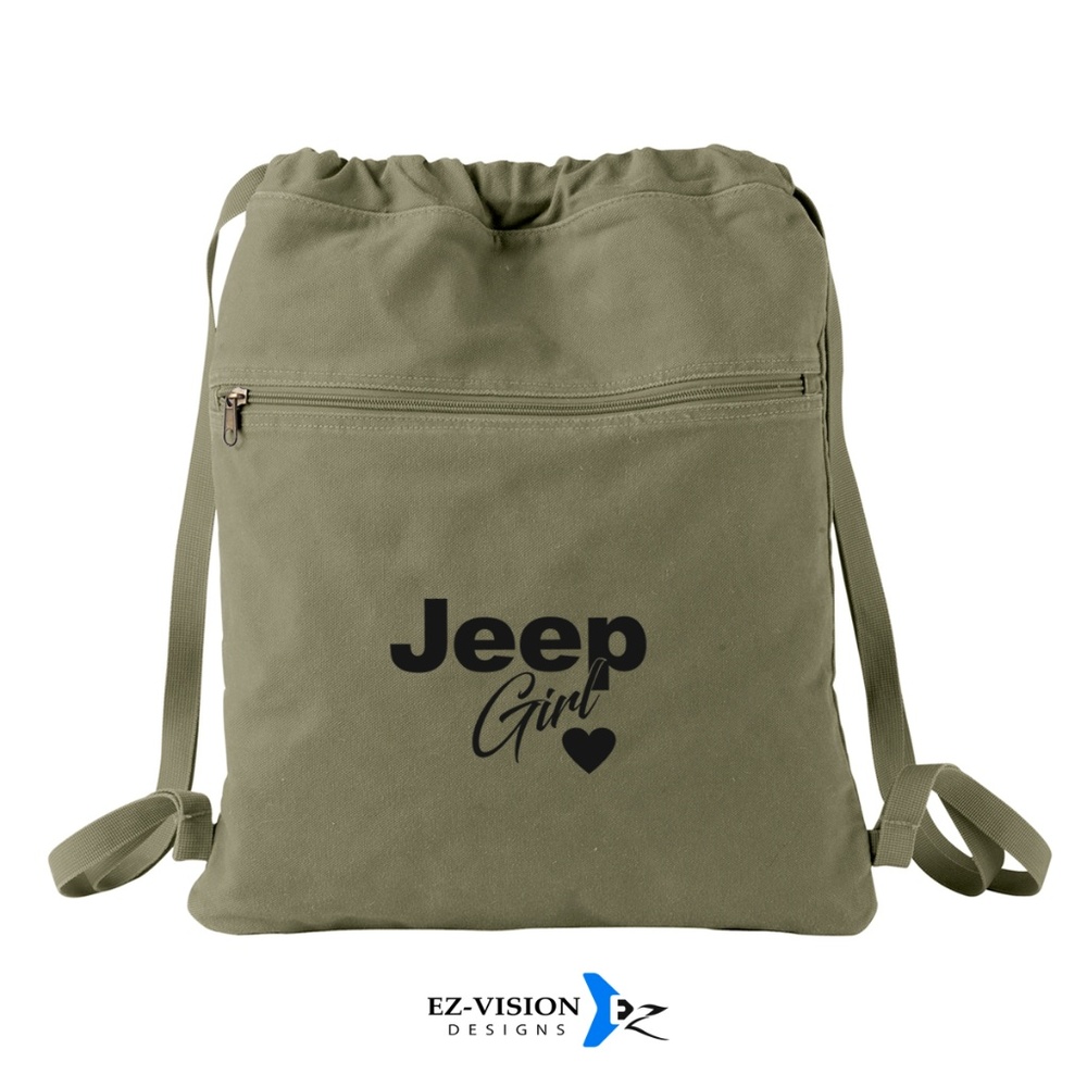 Jeep Girl 14oz Canvas Cinch Sack